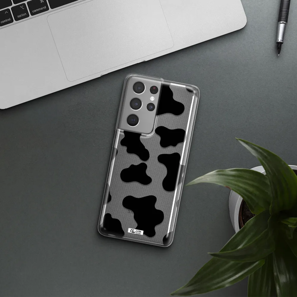 Cow Print Samsung S21 Ultra Clear TPU Case