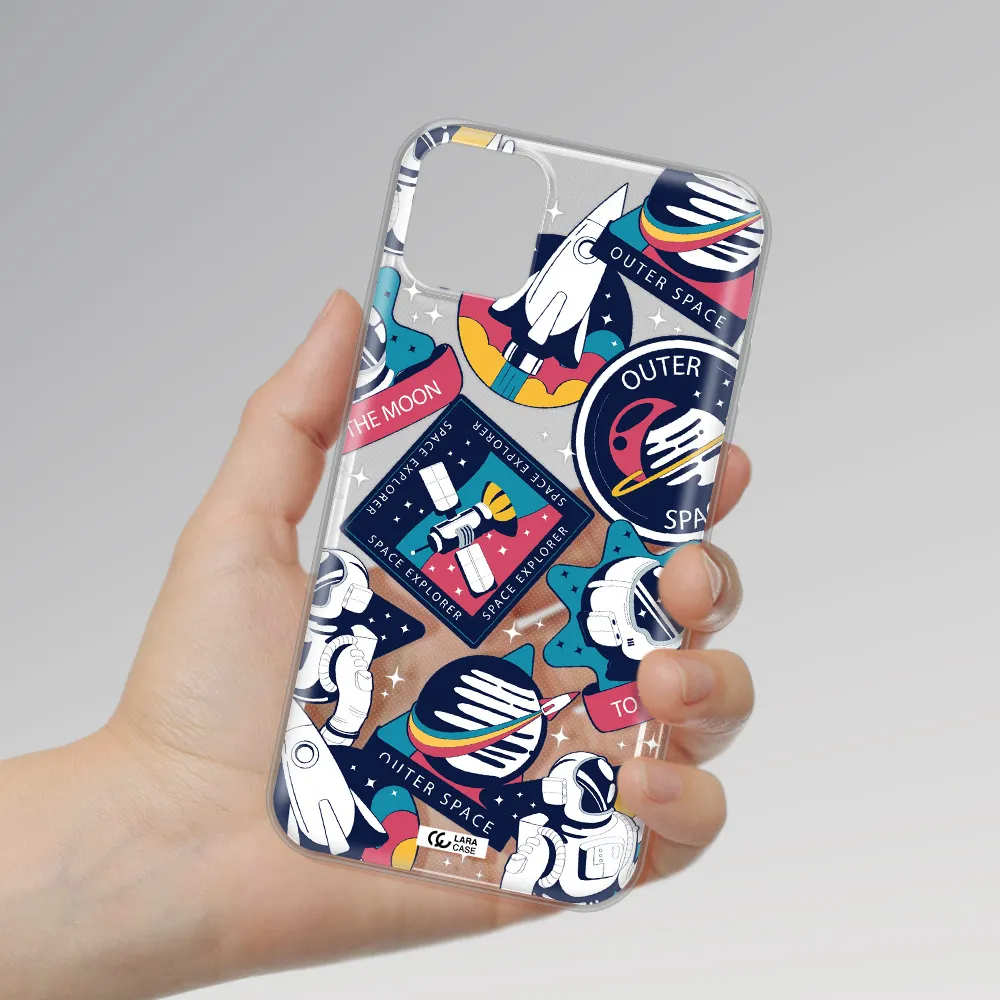 Astronaut Stickers Apple iPhone 11 Clear TPU Case