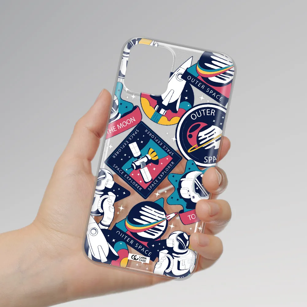 Astronaut Stickers Apple iPhone 11 pro max Clear TPU Case