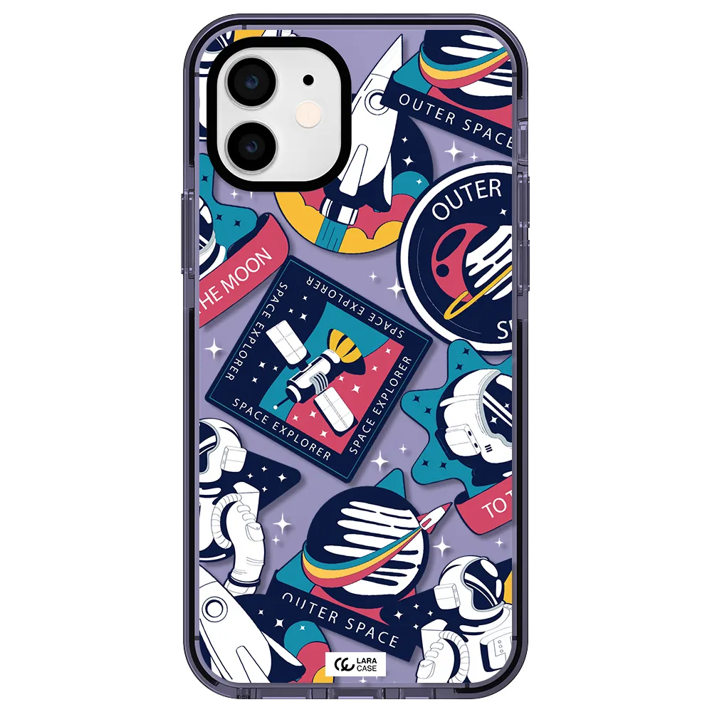 Astronaut Stickers Apple iPhone 12 impact Lilac Case