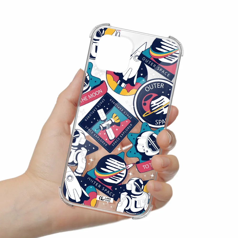 Astronaut Stickers Apple iPhone 12 mini Clear PC Case