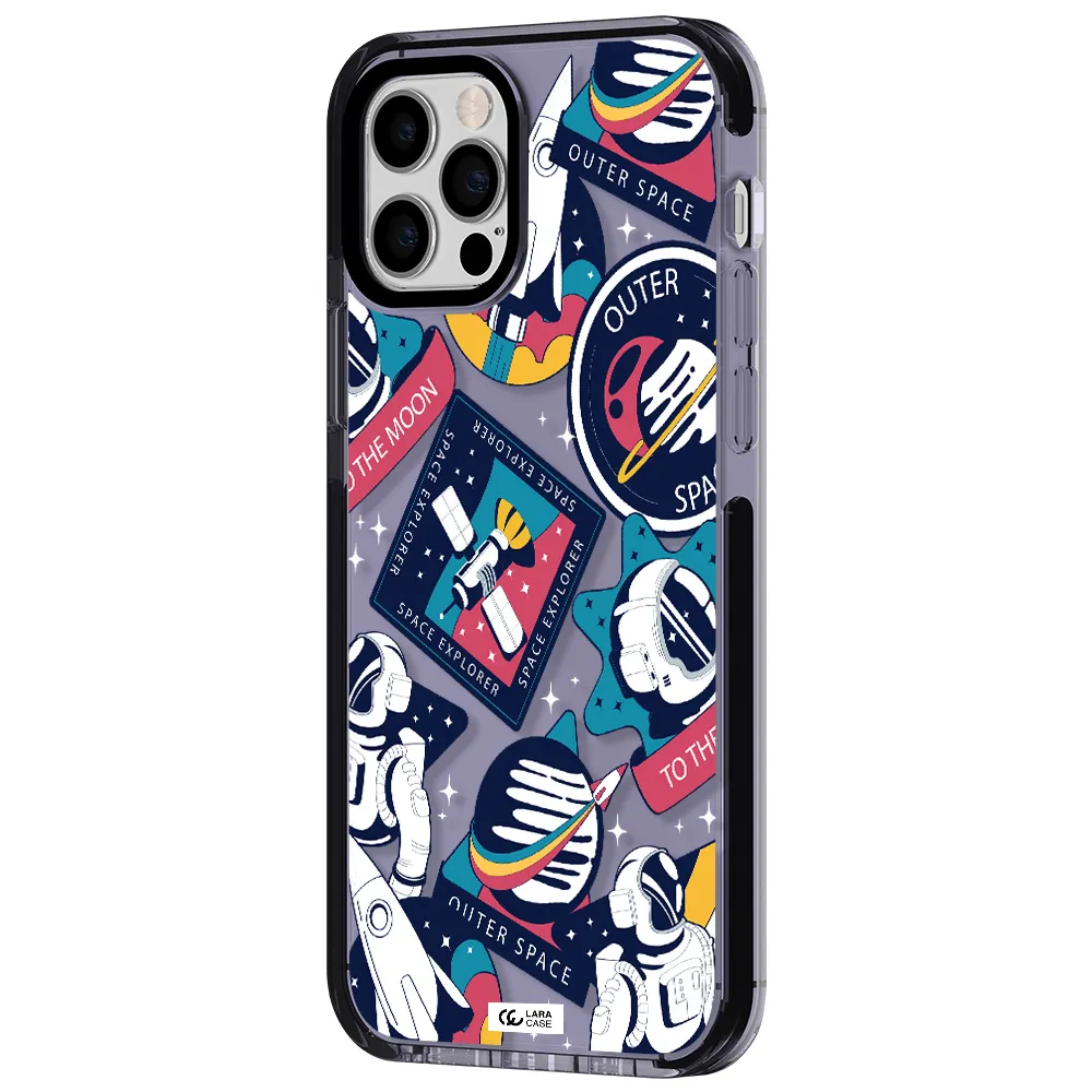 Astronaut Stickers Apple iPhone 12 pro impact Lilac Case