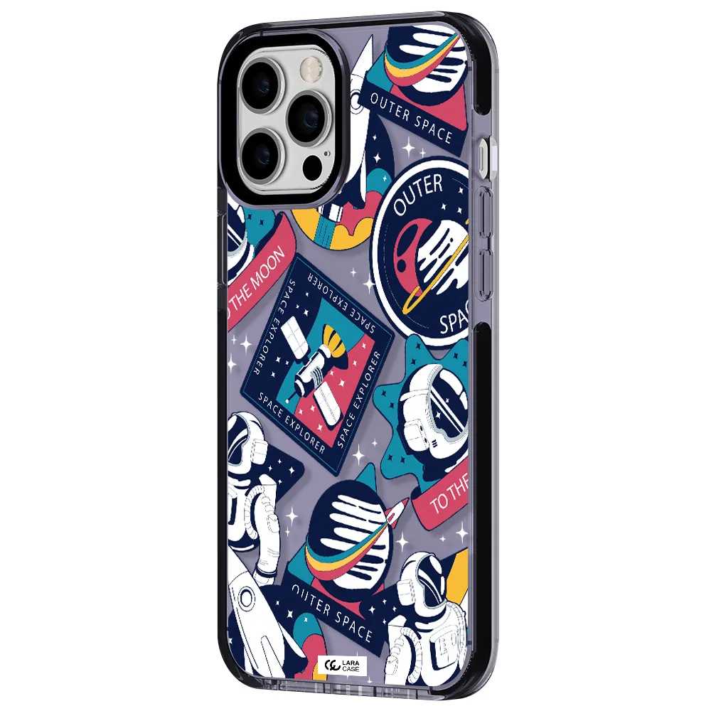 Astronaut Stickers Apple iPhone 12 pro max impact Lilac Case