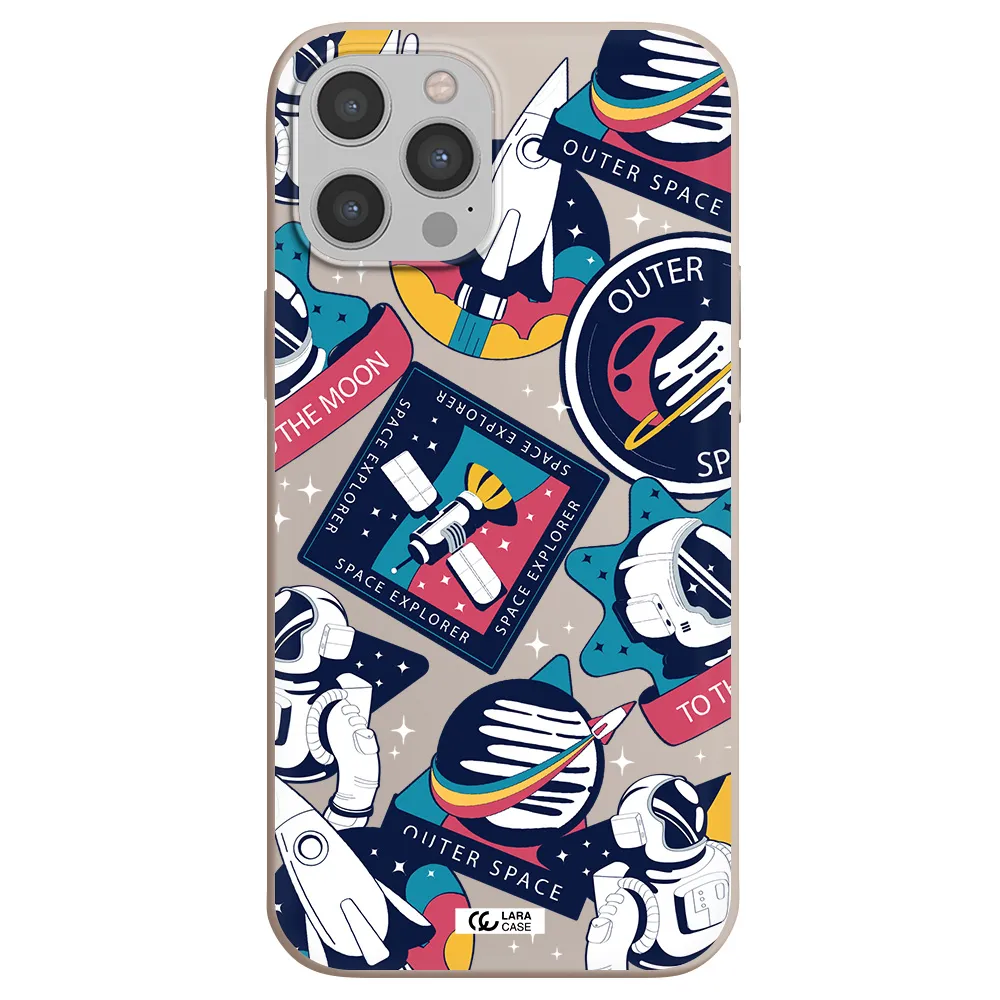 Astronaut Stickers Apple iPhone 12 pro max Silicone Stone Case