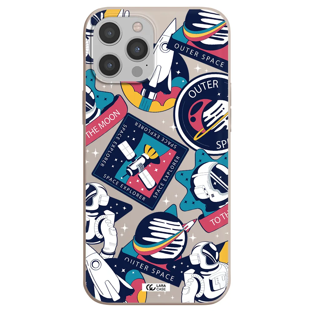 Astronaut Stickers Apple iPhone 12 pro Silicone Stone Case