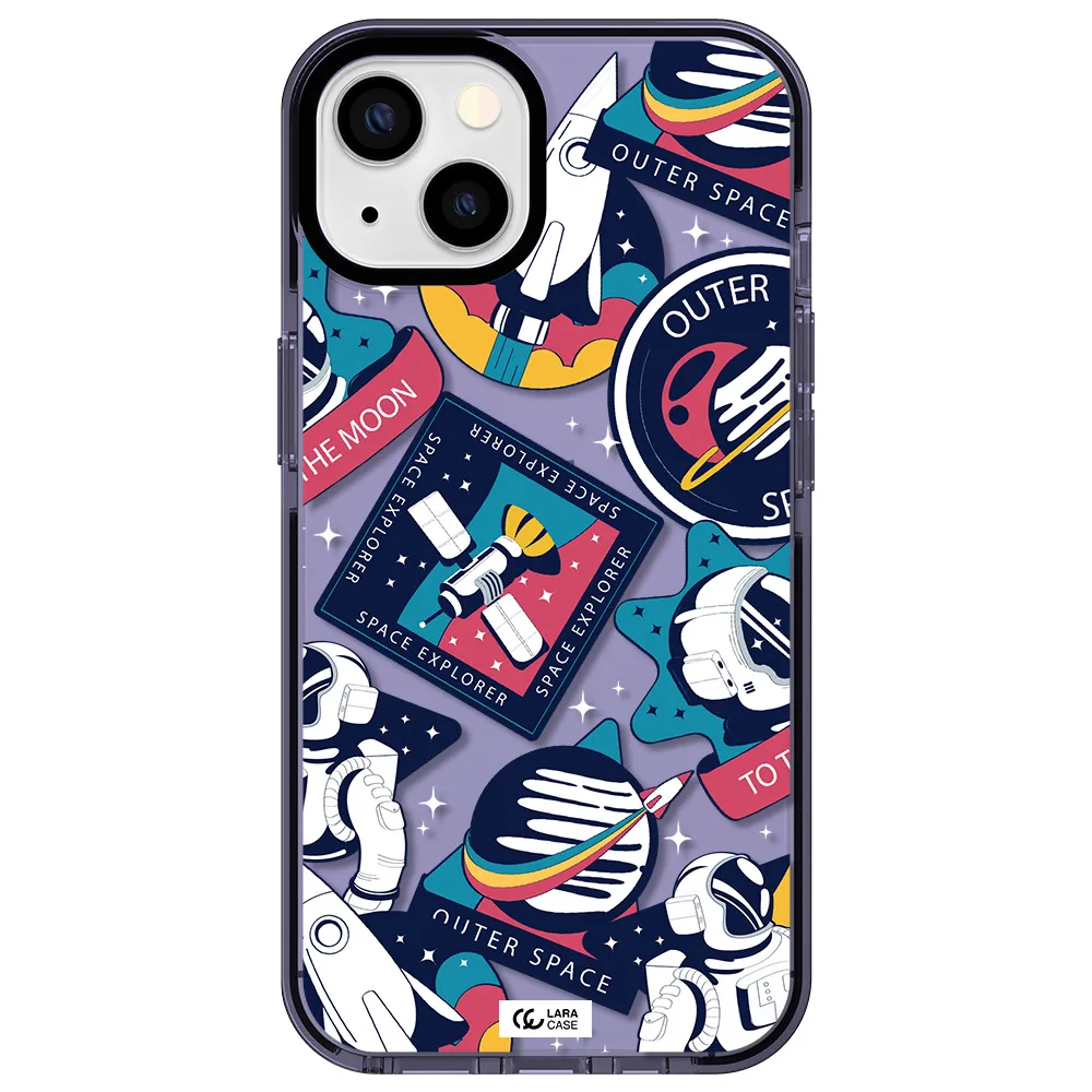 Astronaut Stickers Apple iPhone 13 impact Lilac Case
