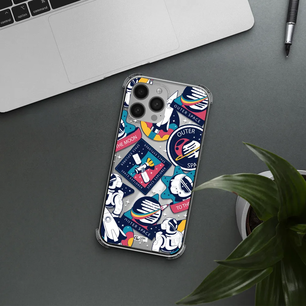 Astronaut Stickers Apple iPhone 13 Pro Clear PC Case