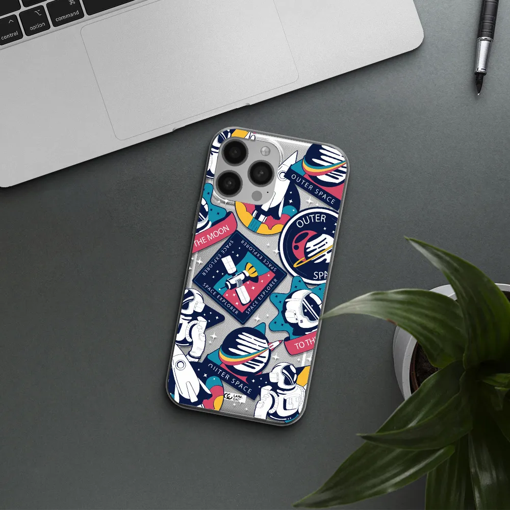 Astronaut Stickers Apple iPhone 13 Pro Clear TPU Case