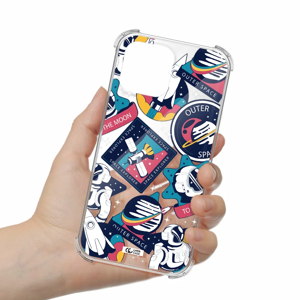 Astronaut Stickers Apple iPhone 13 Pro Max Clear PC Case