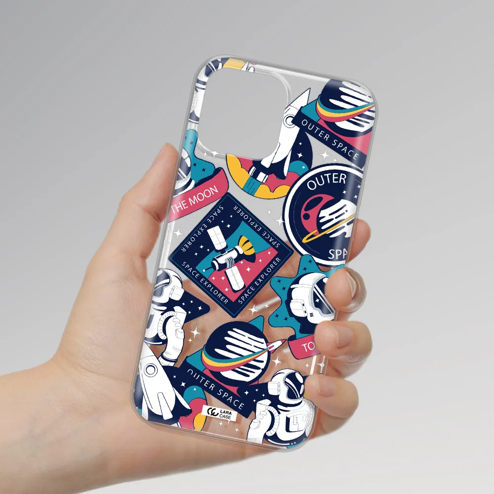 Astronaut Stickers Apple iPhone 13 Pro Max Clear TPU Case