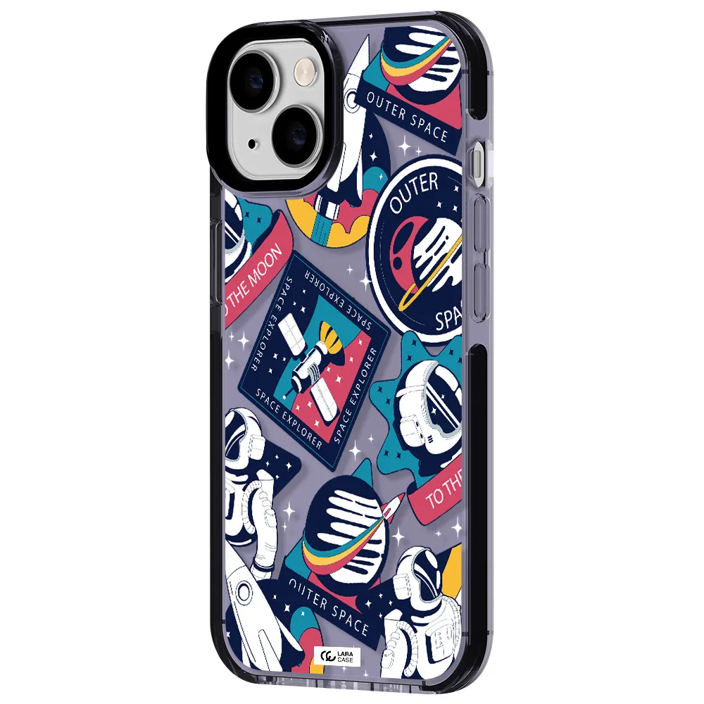 Astronaut Stickers Apple iPhone 14 impact Lilac Case