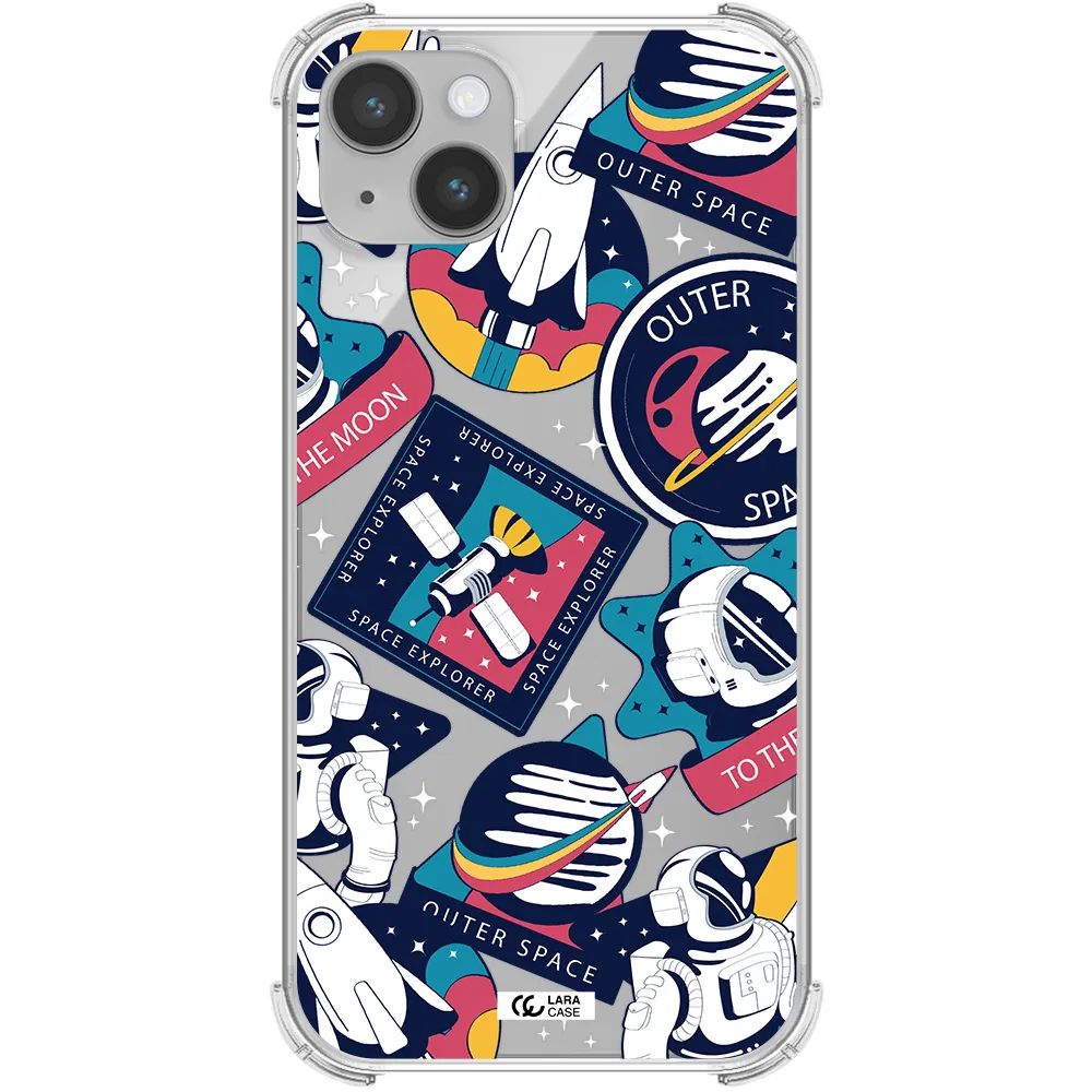 Astronaut Stickers Apple iPhone 14 plus Clear PC Case