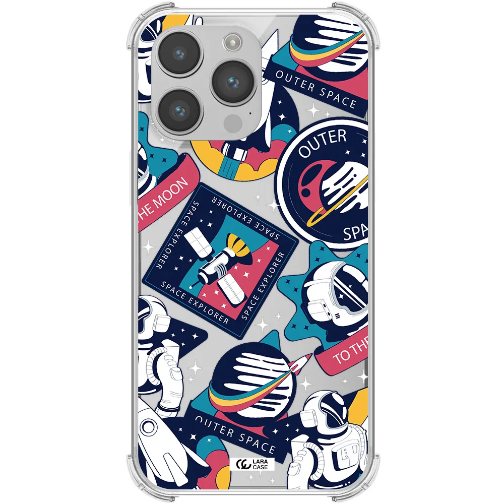 Astronaut Stickers Apple iPhone 14 pro Clear PC Case