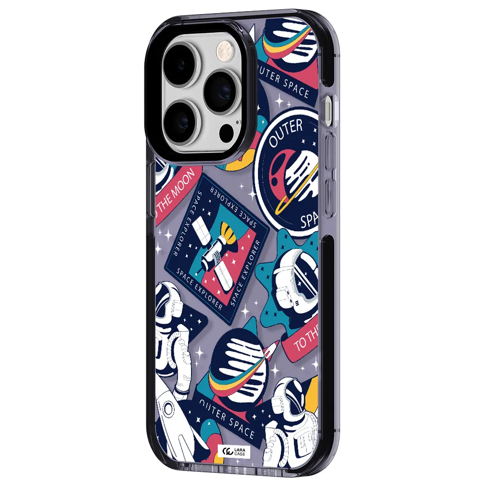 Astronaut Stickers Apple iPhone 14 pro impact Lilac Case