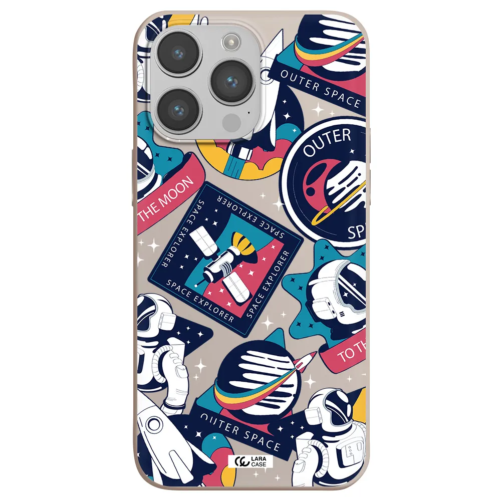 Astronaut Stickers Apple iPhone 14 pro Silicone Stone Case