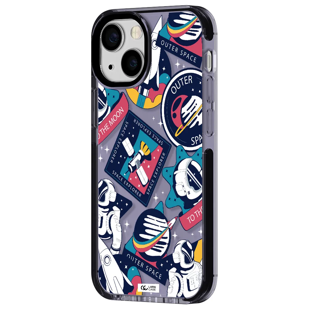 Astronaut Stickers Apple iPhone 15 impact Lilac Case