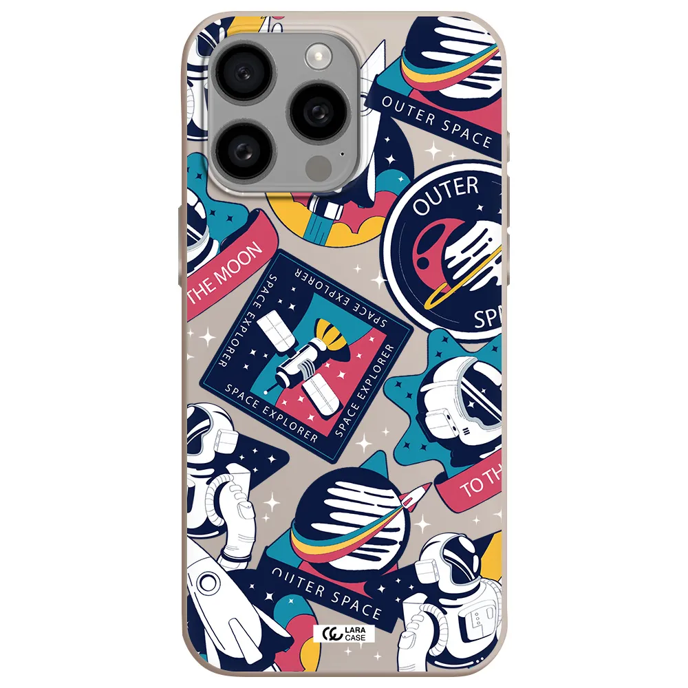 Astronaut Stickers Apple Iphone 15 Pro max Silicone Stone Case