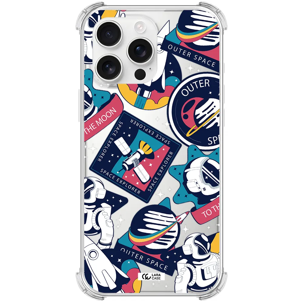 Astronaut Stickers Apple Iphone 16 Pro Max Clear Pc Case