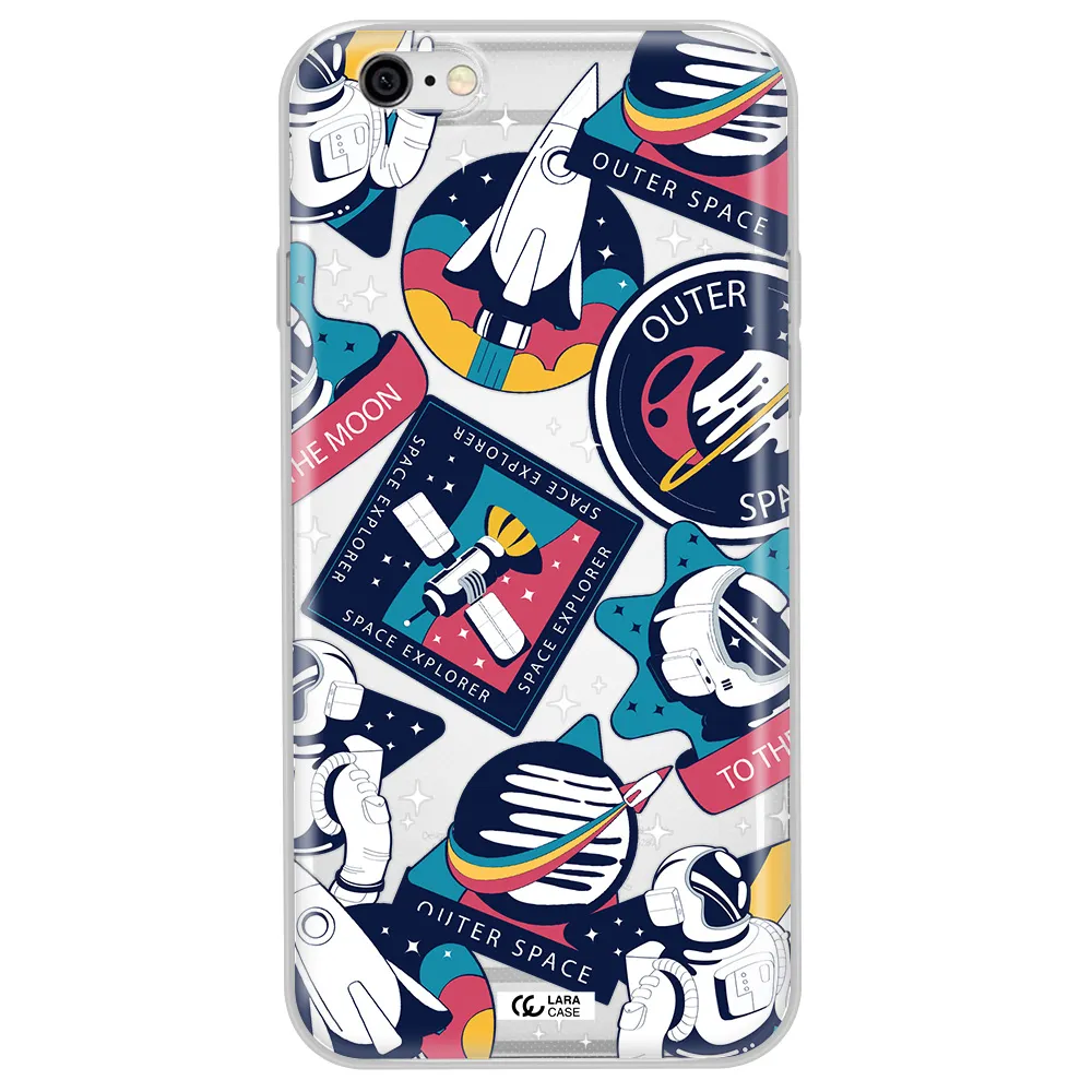 Astronaut Stickers Apple iPhone 6 Clear TPU Case