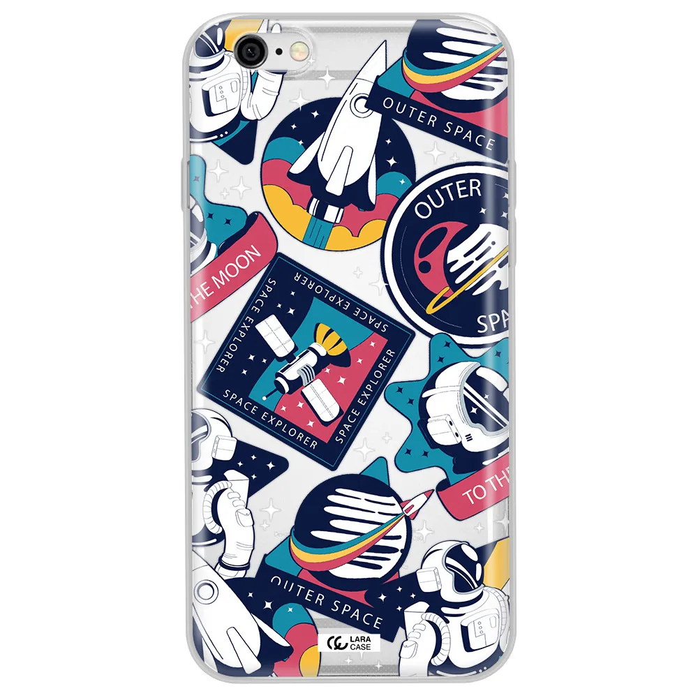 Astronaut Stickers Apple iPhone 6 plus Clear TPU Case
