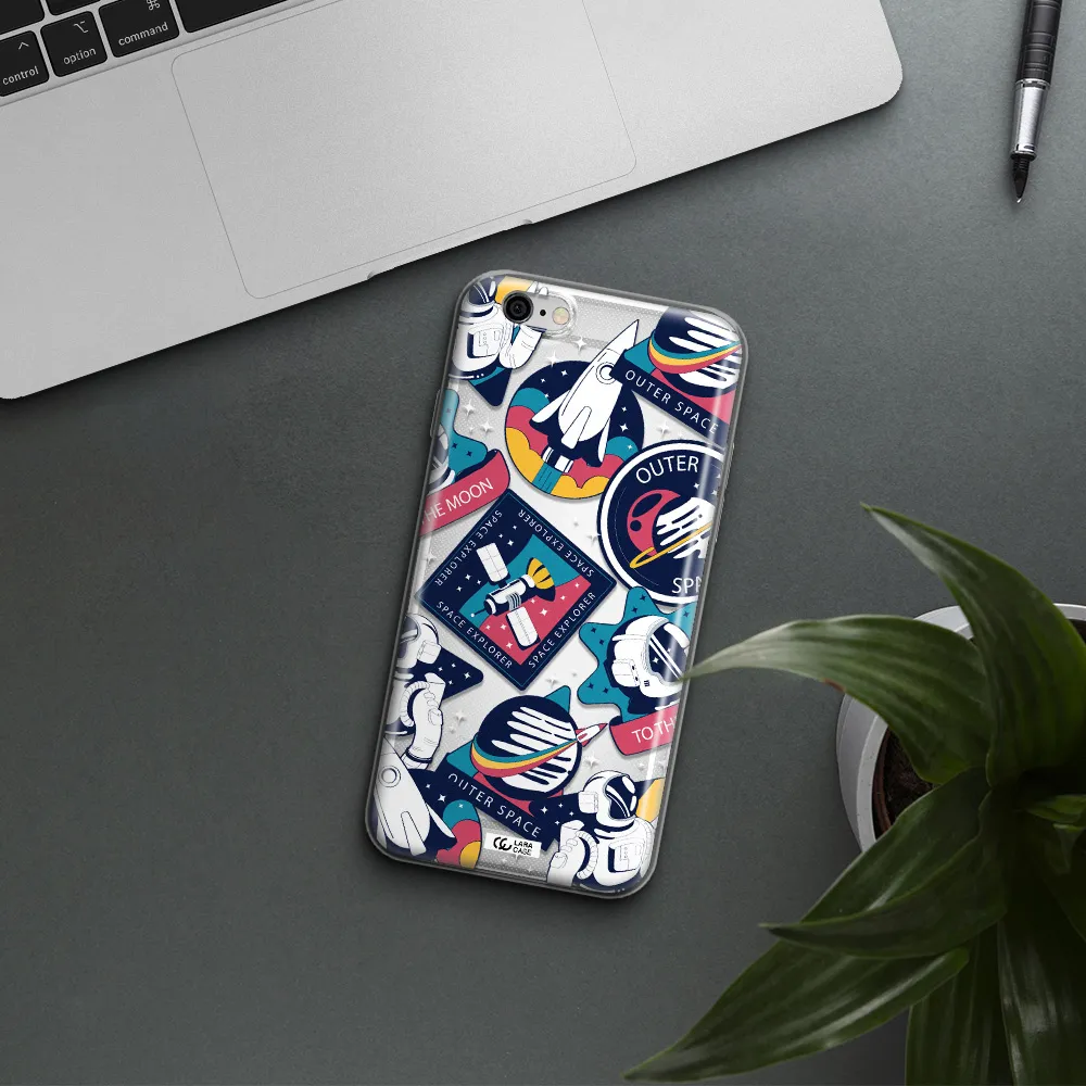 Astronaut Stickers Apple iPhone 6 plus Clear TPU Case