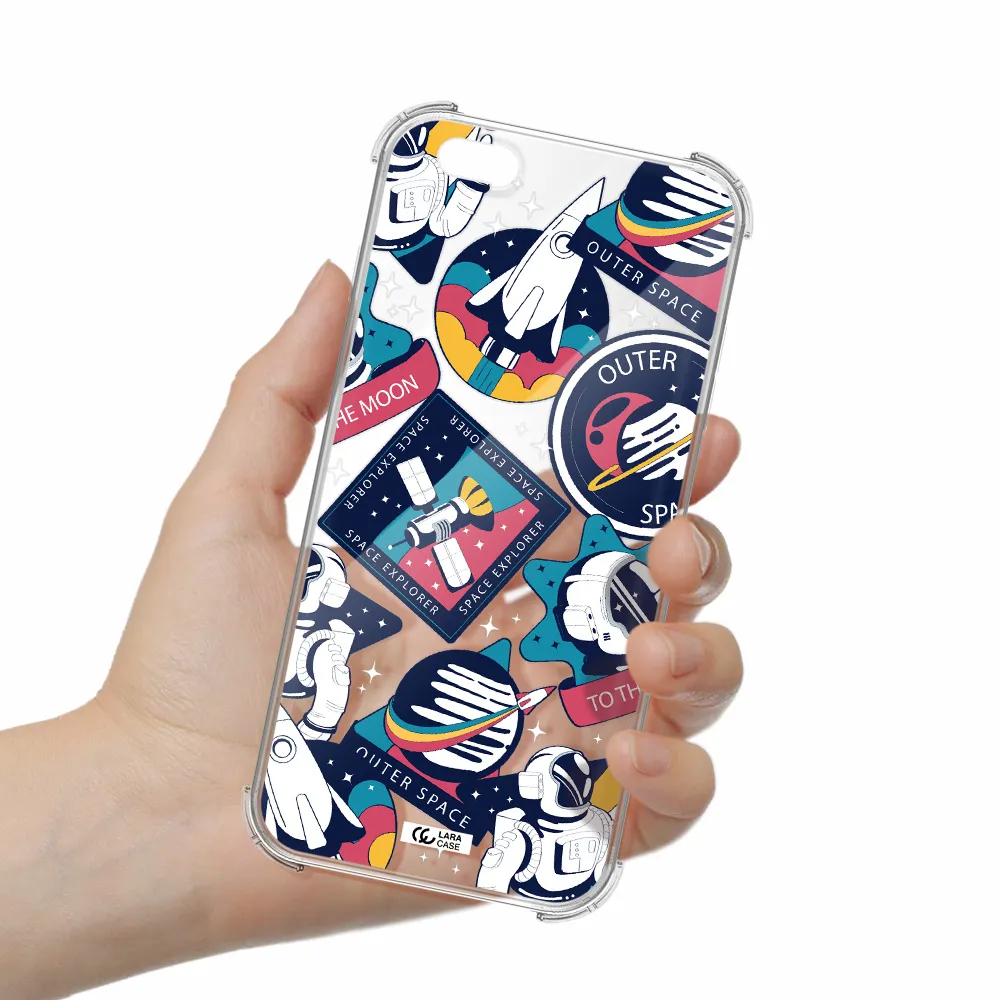 Astronaut Stickers Apple iPhone 6 s plus Clear PC Case