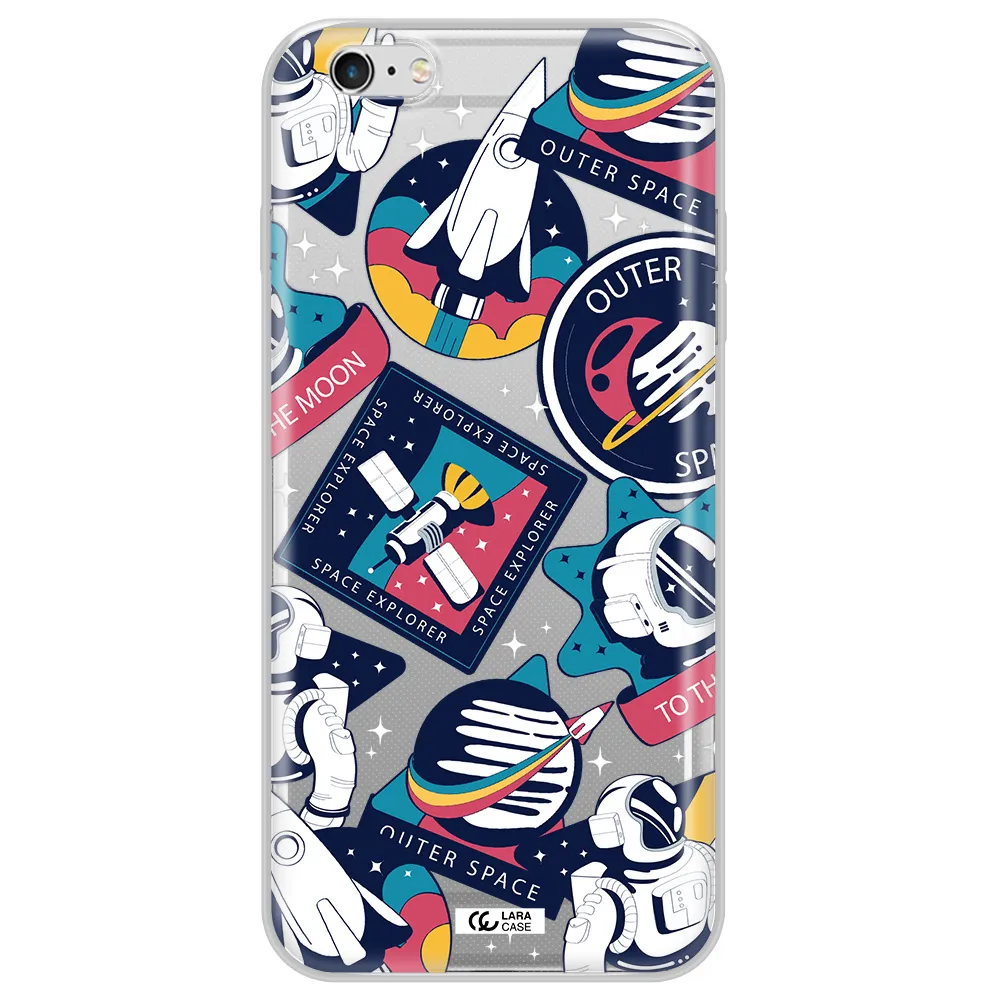 Astronaut Stickers Apple iPhone 6 s plus Clear TPU Case