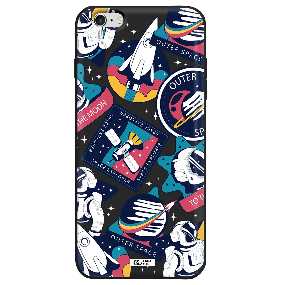 Astronaut Stickers Apple iPhone 6 s plus Silicone black Case