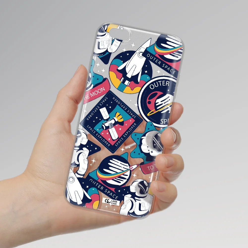 Astronaut Stickers Apple iPhone 6S Clear TPU Case
