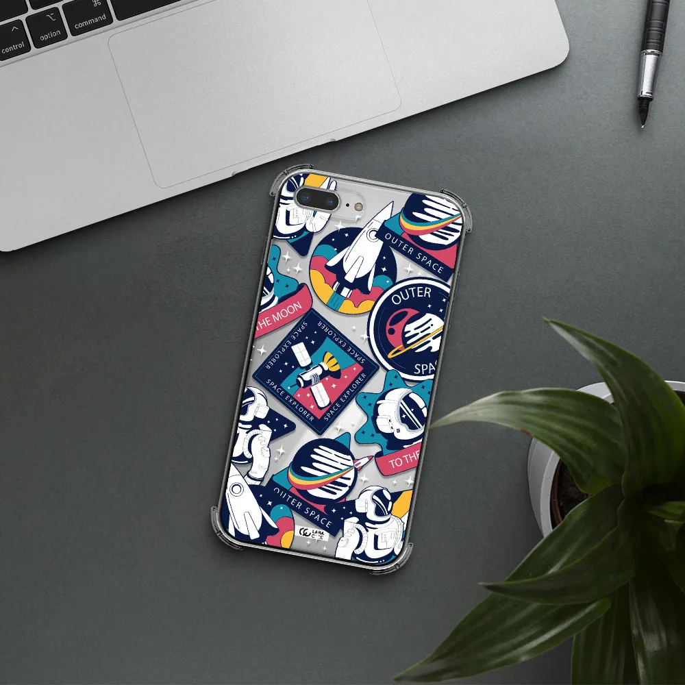 Astronaut Stickers Apple iPhone 7 plus Clear PC Case