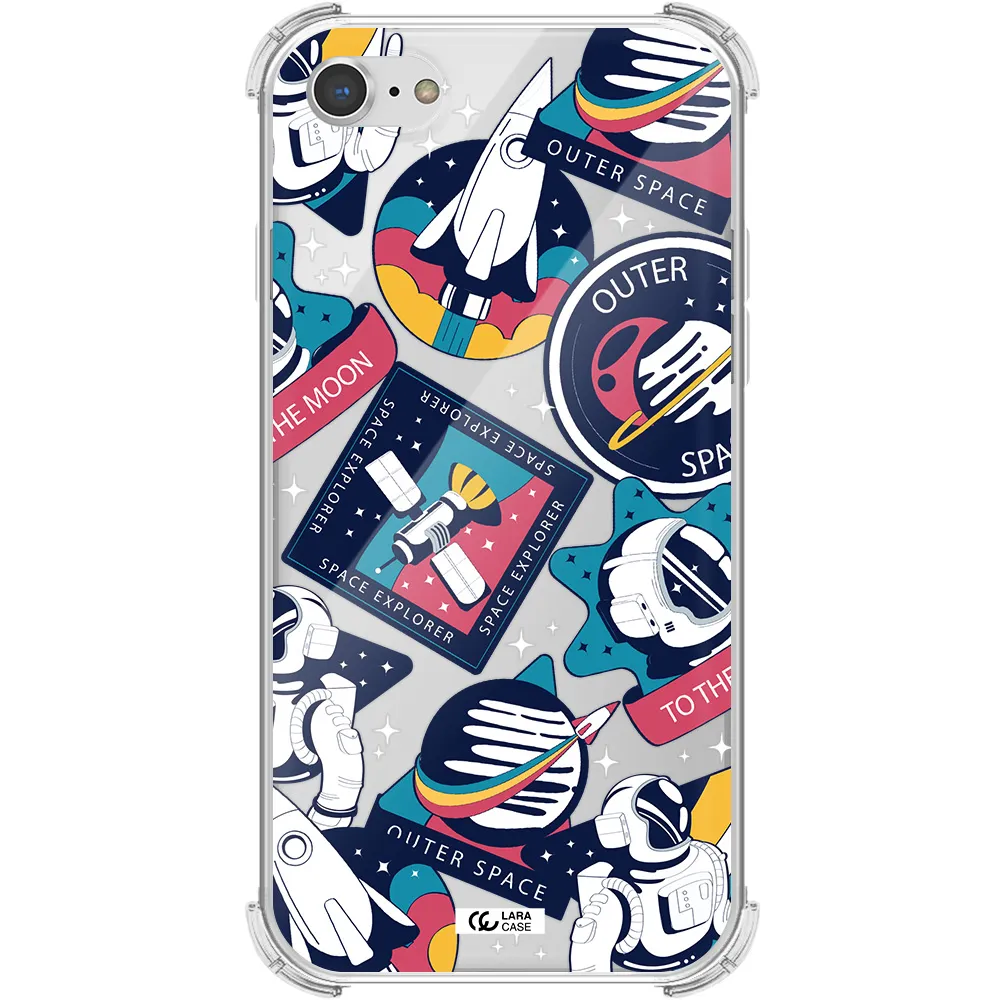 Astronaut Stickers Apple iPhone 8 Clear PC Case