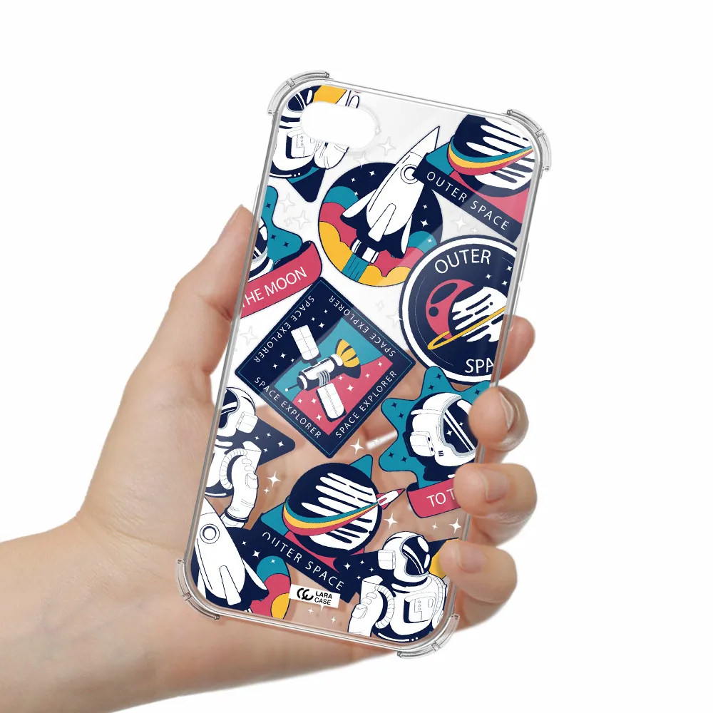 Astronaut Stickers Apple iPhone 8 Clear PC Case