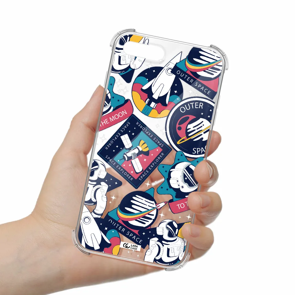 Astronaut Stickers Apple iPhone 8 plus Clear PC Case
