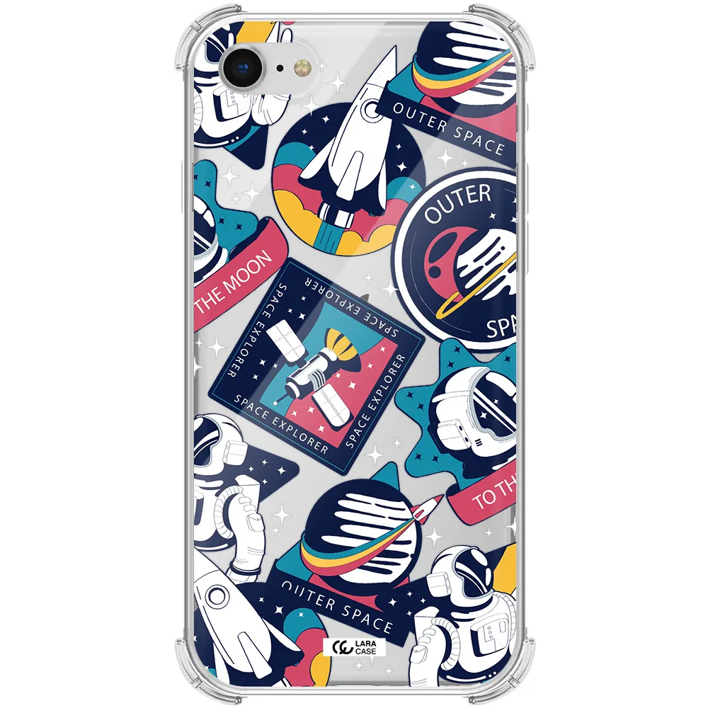 Astronaut Stickers Apple iPhone se 2020 Clear PC Case