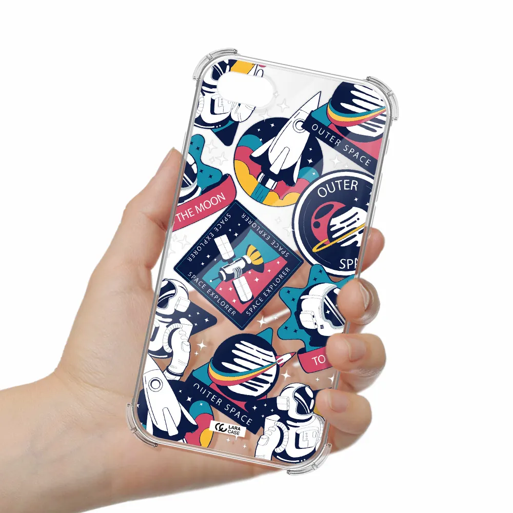 Astronaut Stickers Apple iPhone se 2020 Clear PC Case