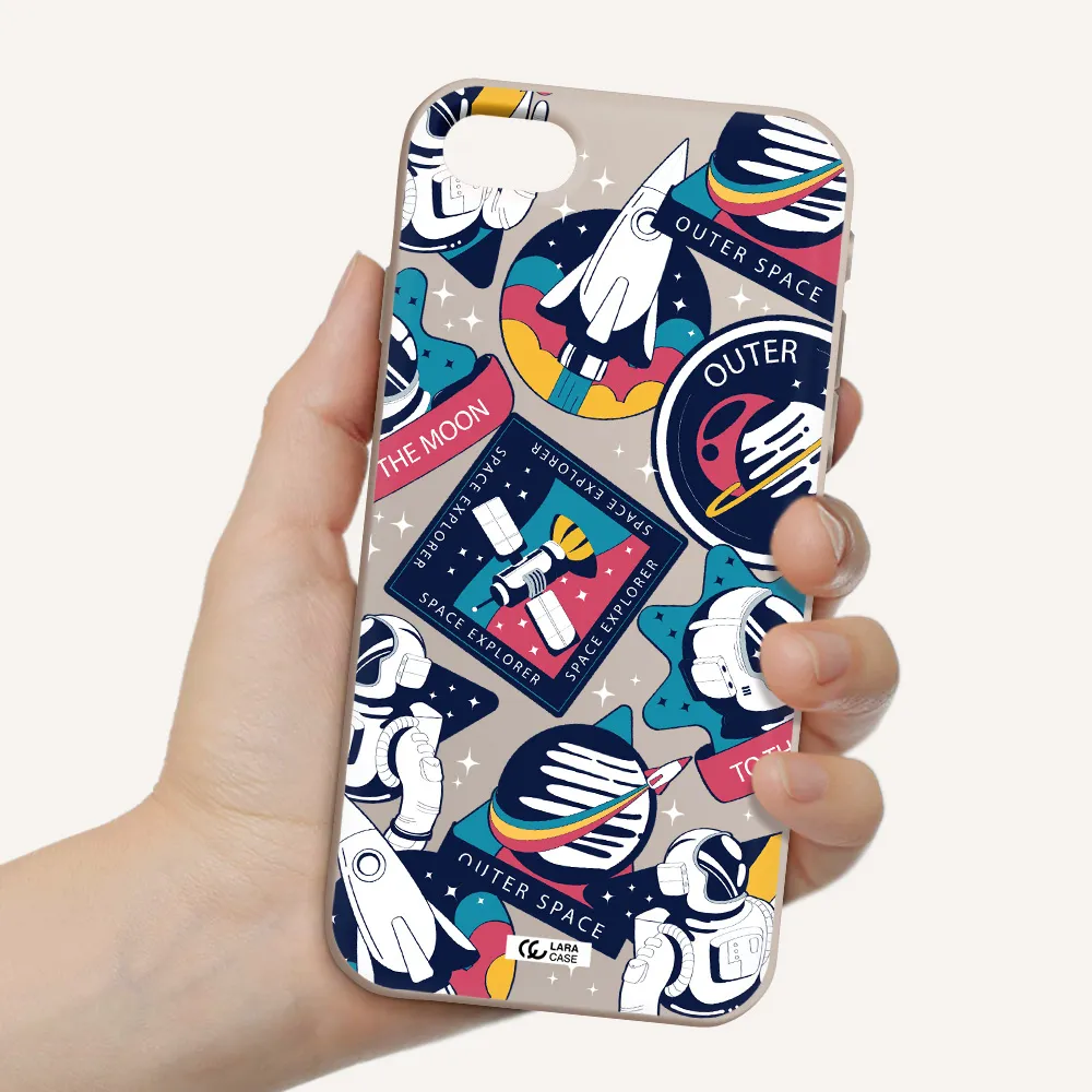 Astronaut Stickers Apple iPhone se 2020 Silicone Stone Case