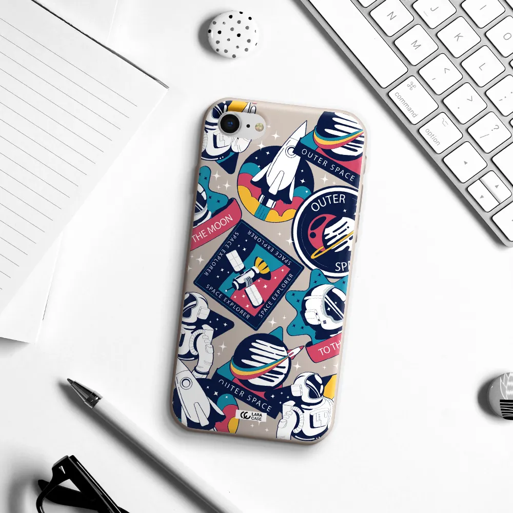 Astronaut Stickers Apple iPhone se 2020 Silicone Stone Case