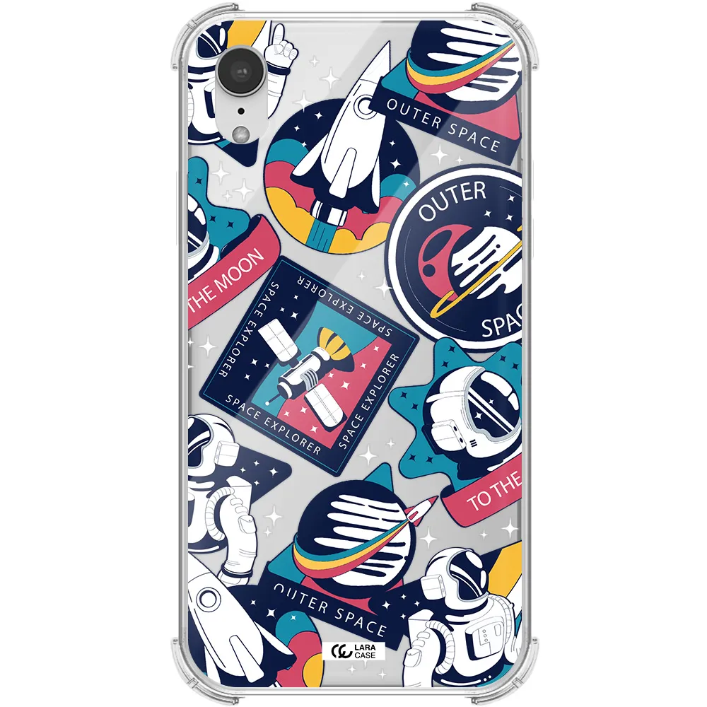 Astronaut Stickers Apple iPhone XR Clear PC Case