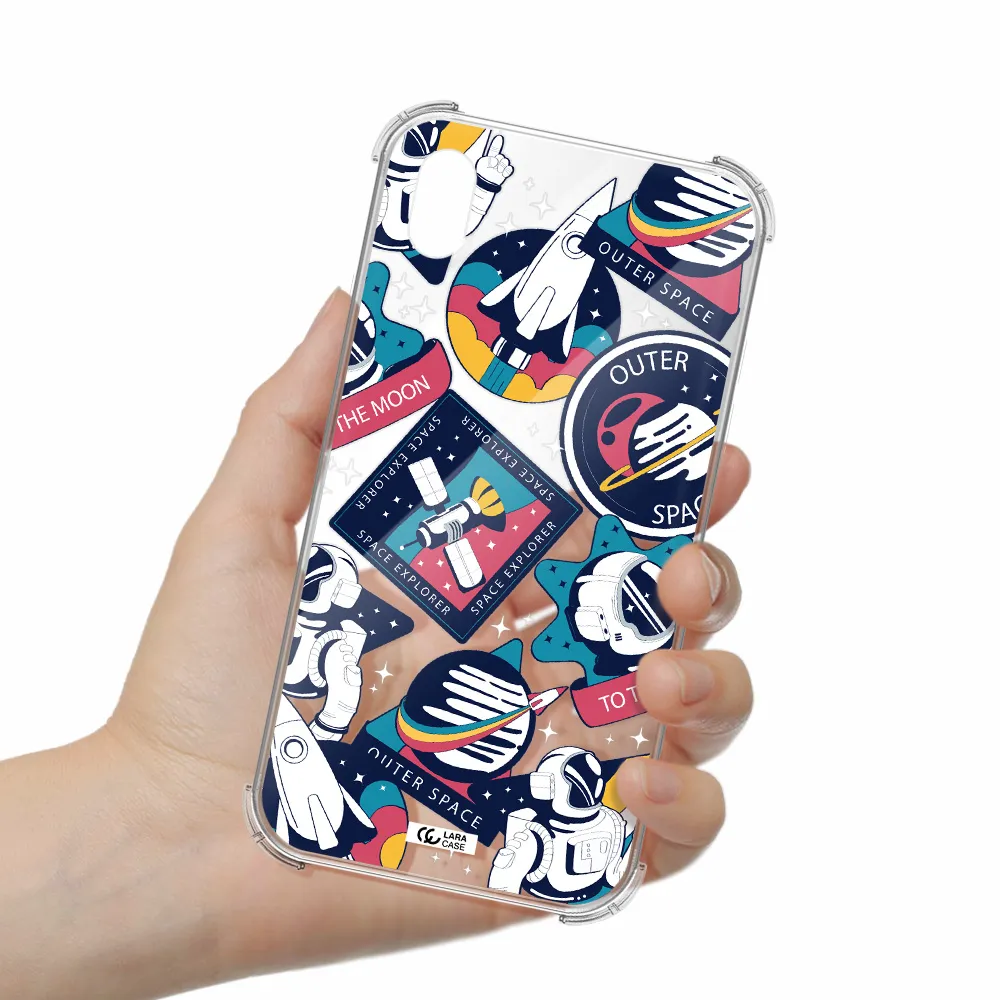 Astronaut Stickers Apple iPhone XR Clear PC Case