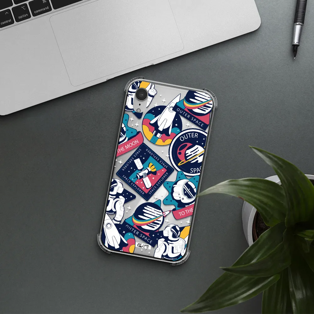Astronaut Stickers Apple iPhone XR Clear PC Case