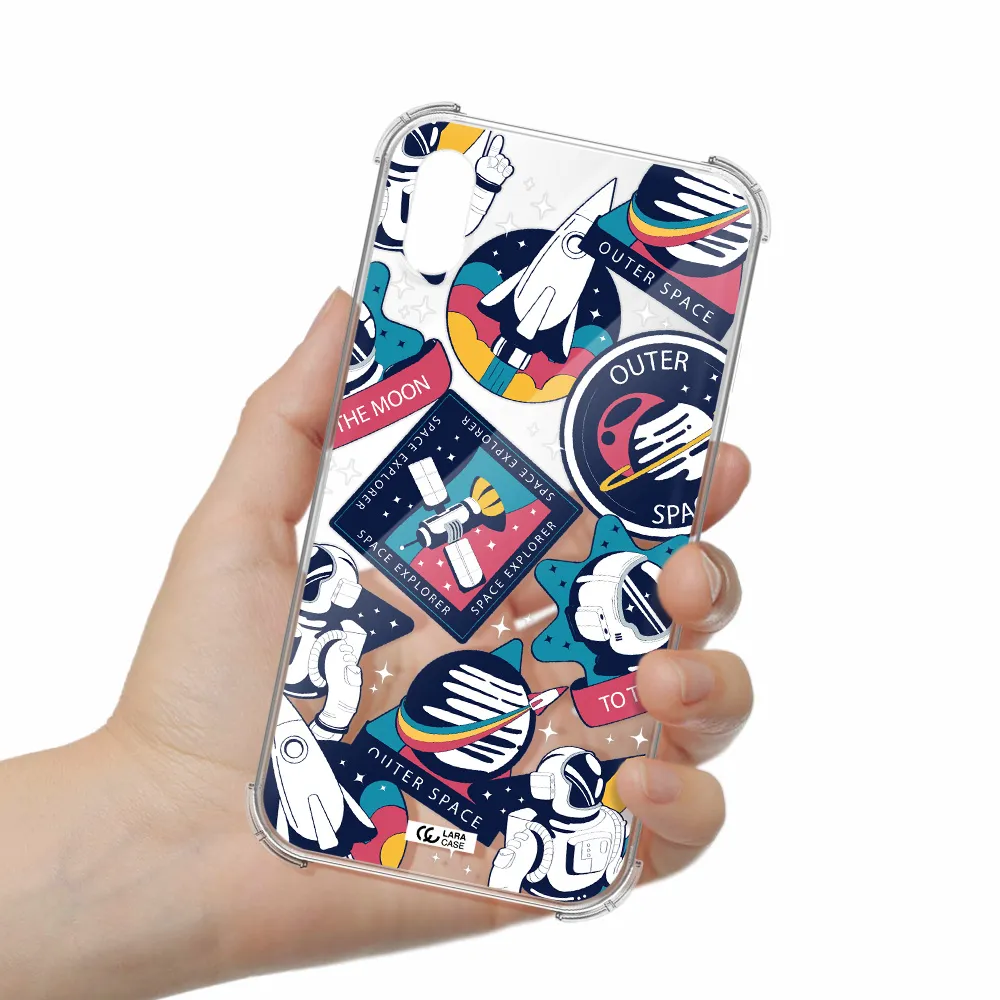 Astronaut Stickers Apple iPhone XS Clear PC Case