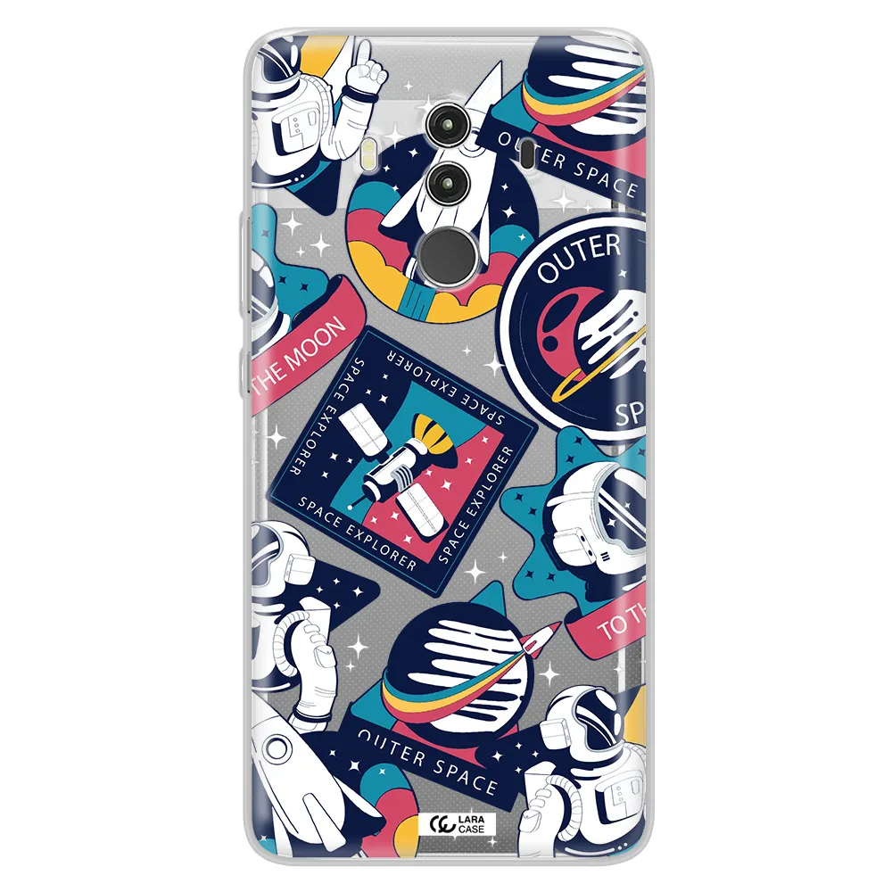 Astronaut Stickers Huawei Mate 10 Clear TPU Case