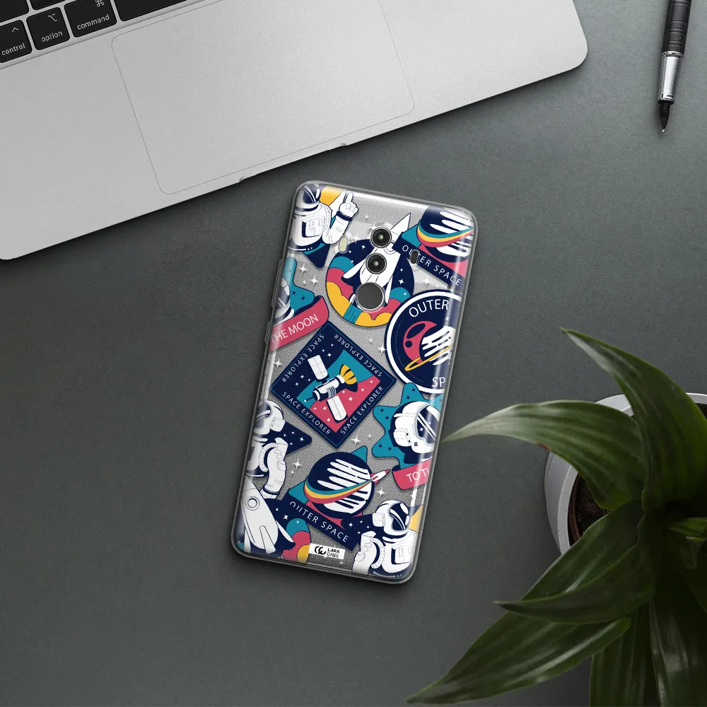 Astronaut Stickers Huawei Mate 10 Clear TPU Case