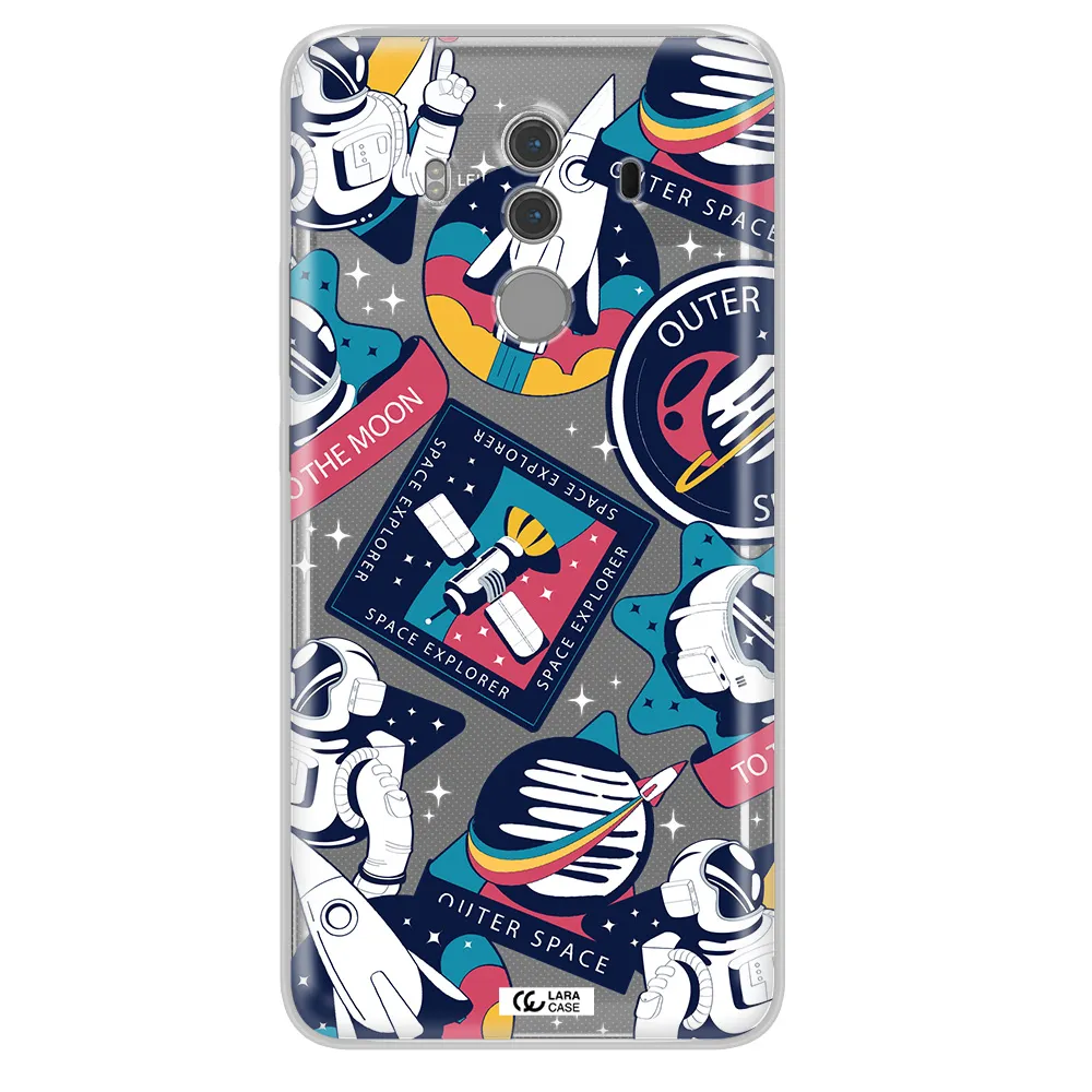 Astronaut Stickers Huawei Mate 10 Pro Clear TPU Case