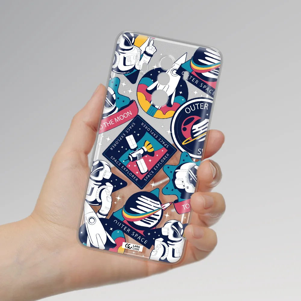 Astronaut Stickers Huawei Mate 10 Pro Clear TPU Case