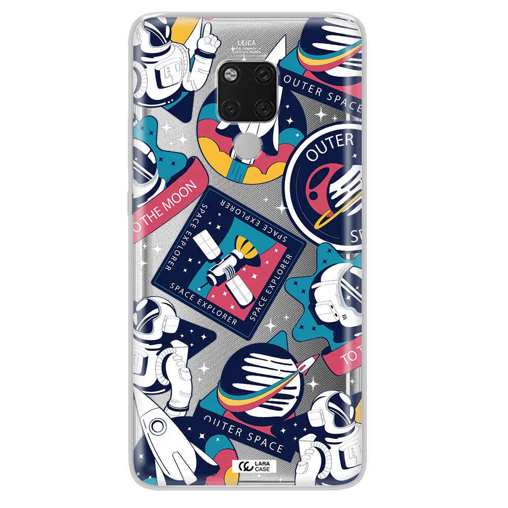 Astronaut Stickers Huawei Mate 20X Clear TPU Case