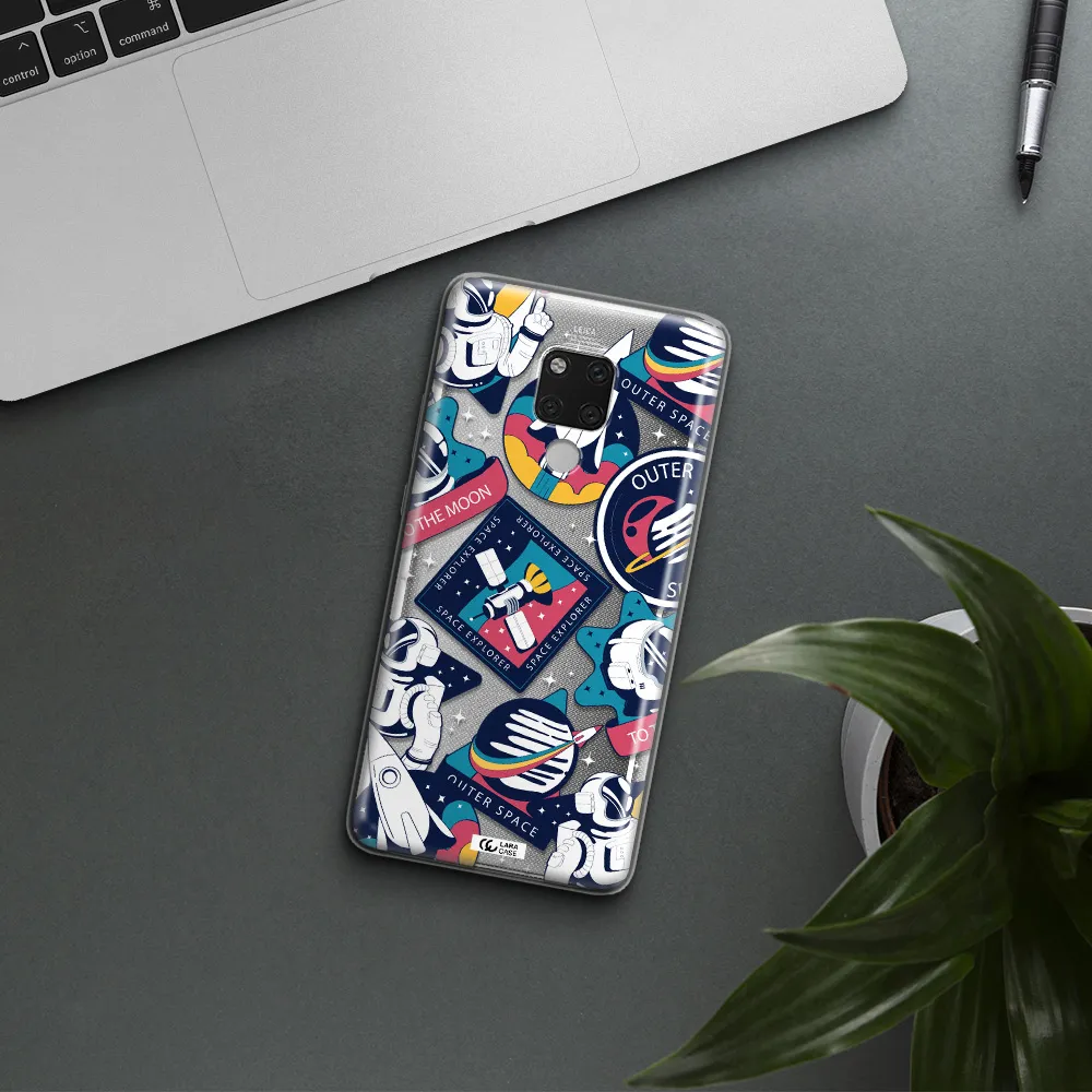 Astronaut Stickers Huawei Mate 20X Clear TPU Case