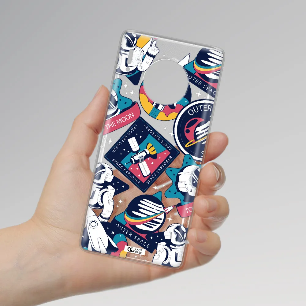 Astronaut Stickers Huawei Mate 30 Pro Clear TPU Case