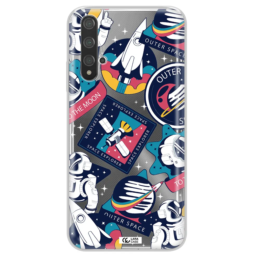 Astronaut Stickers Huawei Nova 5t Clear TPU Case