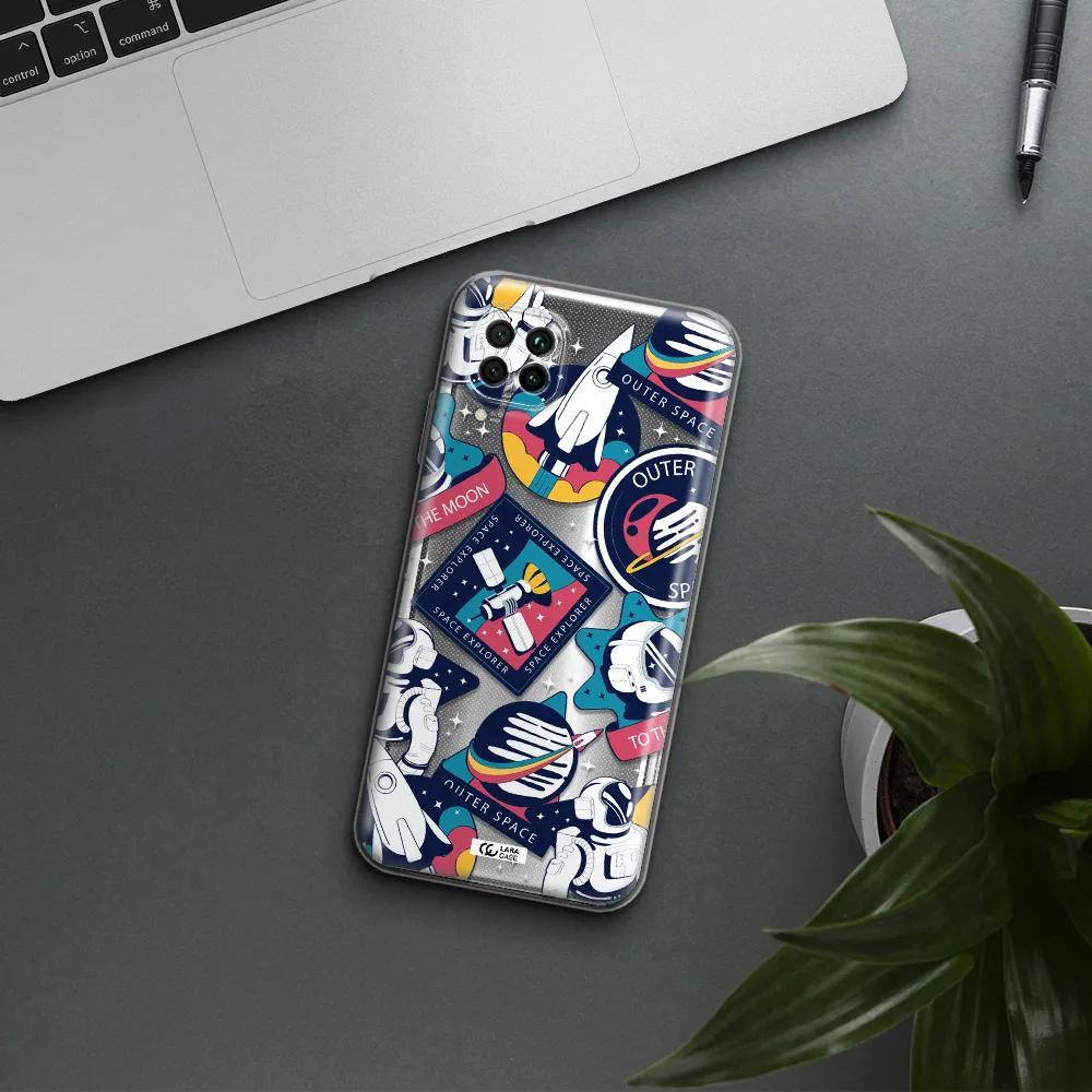Astronaut Stickers Huawei Nova 7I Clear Tpu Case